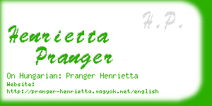 henrietta pranger business card